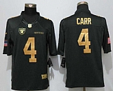 Nike Limited Oakland Raiders #4 Carr Gold Anthracite Salute To Service Stitched NFL Jersey