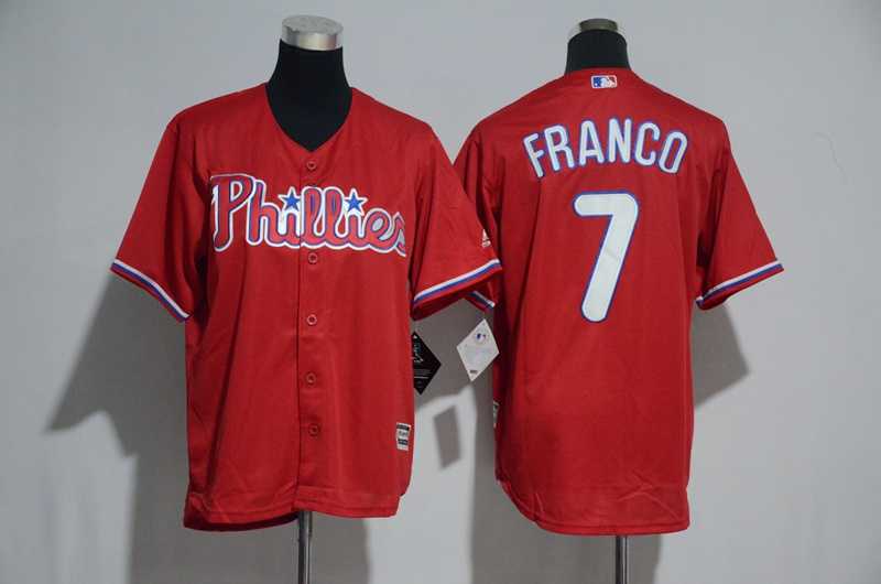 Philadelphia Phillies #7 Maikel Franco Red New Cool Base Stitched Jersey,We sell and wholesale Philadelphia Phillies #7 Maikel Franco Red New Cool Base Stitched Jersey on line form chian!