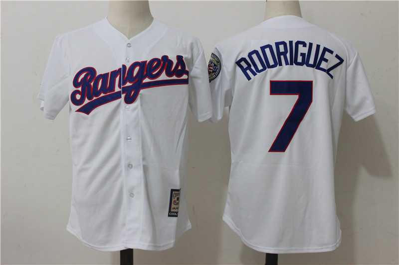 Texas Rangers #7 Ivan Rodriguez White Throwback Stitched Jersey,We sell and wholesale Texas Rangers #7 Ivan Rodriguez White Throwback Stitched Jersey on line form chian!