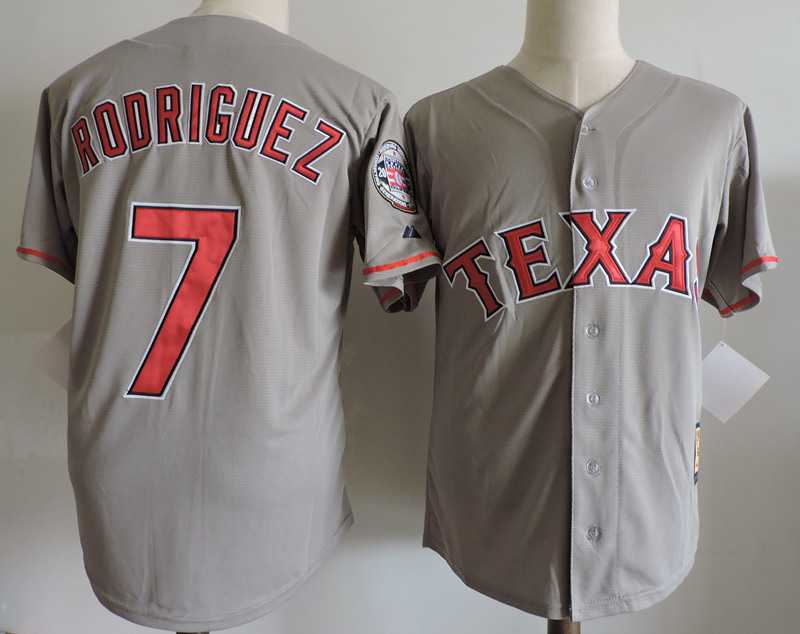 Texas Rangers #7 Rodriguez Gray Mitchell And Ness With Patch Stitched Jersey,We sell and wholesale Texas Rangers #7 Rodriguez Gray Mitchell And Ness With Patch Stitched Jersey on line form chian!