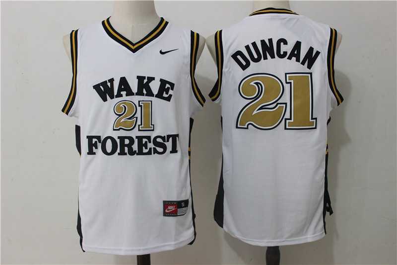 Wake Forest Demon Deacons #21 Tim Duncan White College Jersey,We sell and wholesale Wake Forest Demon Deacons #21 Tim Duncan White College Jersey on line form chian!