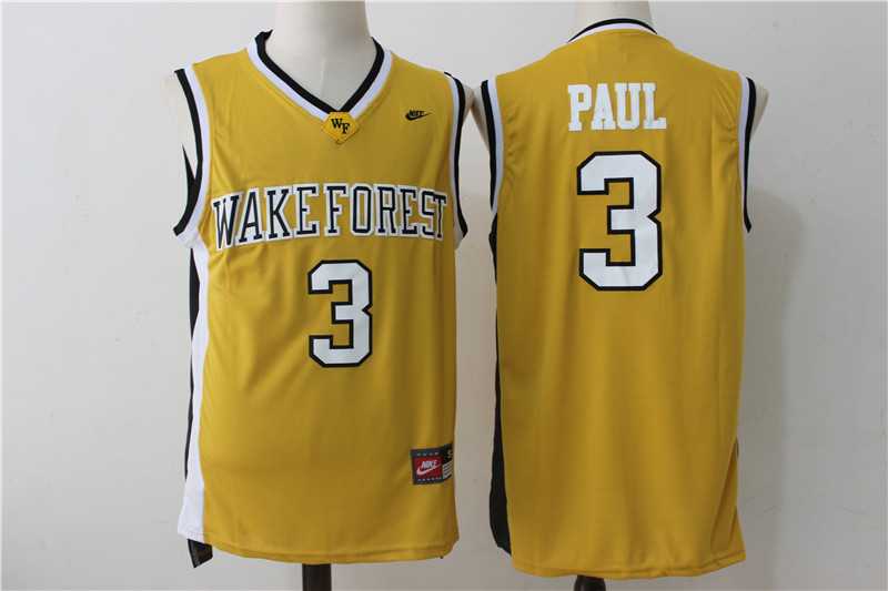 Wake Forest Demon Deacons #3 Chris Paul Gold College Basketball Stitched Jersey,We sell and wholesale Wake Forest Demon Deacons #3 Chris Paul Gold College Basketball Stitched Jersey on line form chian!