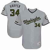 Washington Nationals #34 Bryce Harper Gray 2017 Memorial Day Flexbase Player Jersey JiaSu,baseball caps,new era cap wholesale,wholesale hats