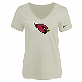 Women's Arizona Cardinals Cream Logo V neck T-Shirt FengYun,baseball caps,new era cap wholesale,wholesale hats