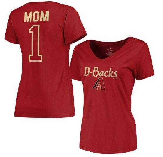 Women's Arizona Diamondbacks 2017 Mother's Day #1 Mom V-Neck T-Shirt - Red FengYun,We sell and wholesale Women's Arizona Diamondbacks 2017 Mother's Day #1 Mom V-Neck T-Shirt - Red FengYun on line form chian!