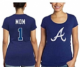 Women's Atlanta Braves Majestic Threads Mother's Day #1 Mom T-Shirt - Navy Blue FengYun
