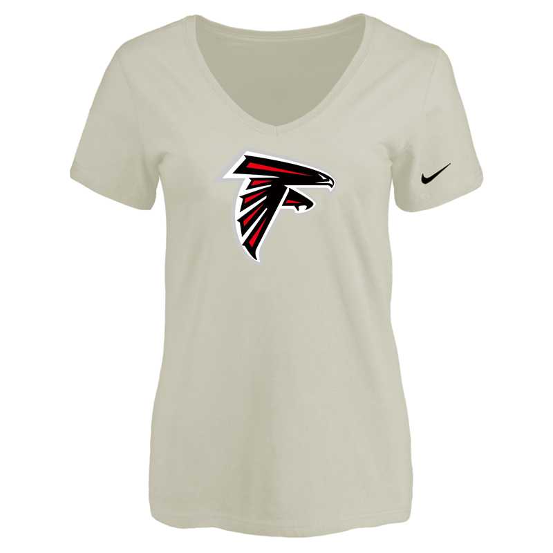 Women's Atlanta Falcons Cream Logo V neck T-Shirt FengYun,We sell and wholesale Women's Atlanta Falcons Cream Logo V neck T-Shirt FengYun on line form chian!