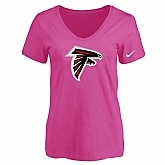 Women's Atlanta Falcons Peach Logo V neck T-Shirt FengYun,baseball caps,new era cap wholesale,wholesale hats