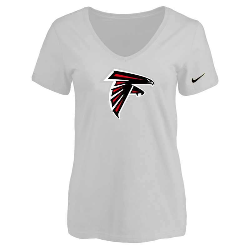 Women's Atlanta Falcons White Logo V neck T-Shirt FengYun,We sell and wholesale Women's Atlanta Falcons White Logo V neck T-Shirt FengYun on line form chian!