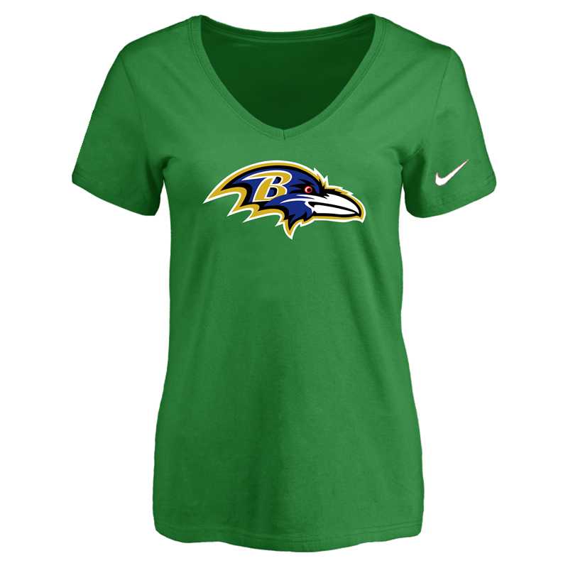 Women's Baltimore Ravens D.Green Logo V neck T-Shirt FengYun,We sell and wholesale Women's Baltimore Ravens D.Green Logo V neck T-Shirt FengYun on line form chian!