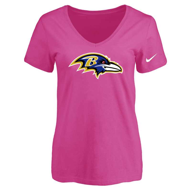 Women's Baltimore Ravens Peach Logo V neck T-Shirt FengYun,We sell and wholesale Women's Baltimore Ravens Peach Logo V neck T-Shirt FengYun on line form chian!