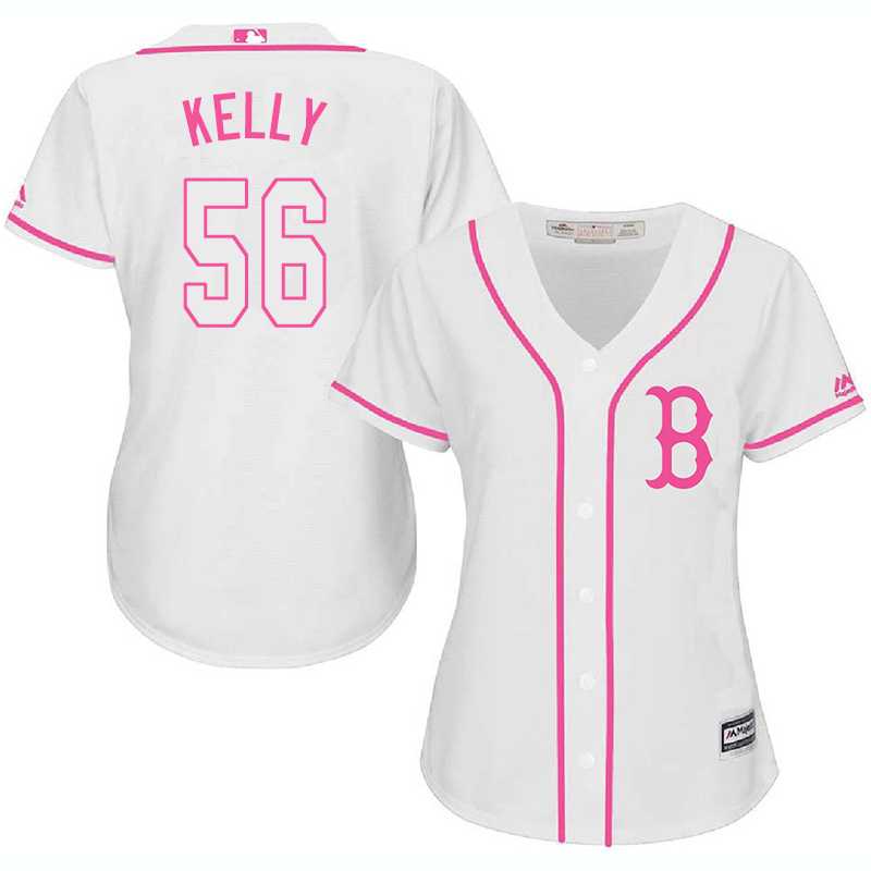 Women's Boston Red Sox #56 Joe Kelly White Pink New Cool Base Jersey,We sell and wholesale Women's Boston Red Sox #56 Joe Kelly White Pink New Cool Base Jersey on line form chian!