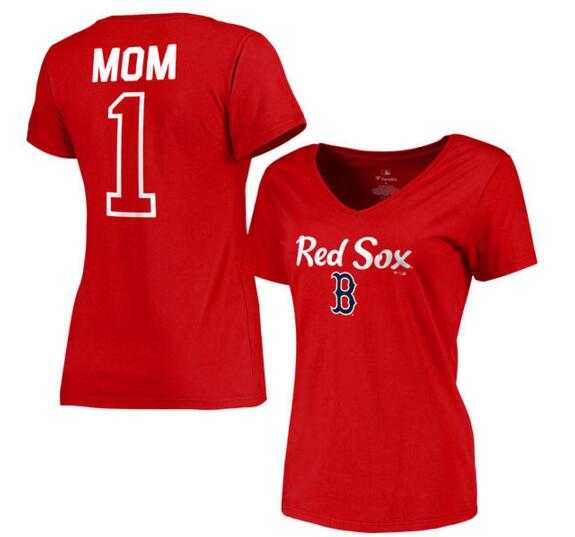 Women's Boston Red Sox 2017 Mother's Day #1 Mom V-Neck T-Shirt - Red FengYun,We sell and wholesale Women's Boston Red Sox 2017 Mother's Day #1 Mom V-Neck T-Shirt - Red FengYun on line form chian!