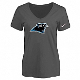 Women's Carolina Panthers D.Gray Logo V neck T-Shirt FengYun,baseball caps,new era cap wholesale,wholesale hats