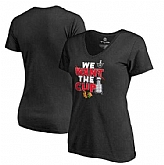 Women's Chicago Blackhawks Fanatics Branded 2017 NHL Stanley Cup Playoff Participant Blue Line Slim Fit V Neck T Shirt Black FengYun,baseball caps,new era cap wholesale,wholesale hats
