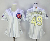 Women's Chicago Cubs #49 Jake Arrieta White 2017 Gold Program Cool Base Stitched Jersey,baseball caps,new era cap wholesale,wholesale hats