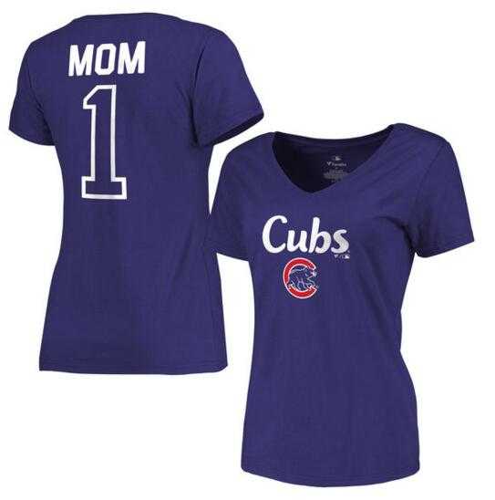 Women's Chicago Cubs 2017 Mother's Day #1 Mom V-Neck T-Shirt - Royal FengYun,We sell and wholesale Women's Chicago Cubs 2017 Mother's Day #1 Mom V-Neck T-Shirt - Royal FengYun on line form chian!