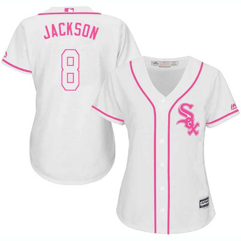 Women's Chicago White Sox #8 Bo Jackson White Pink New Cool Base Jersey,We sell and wholesale Women's Chicago White Sox #8 Bo Jackson White Pink New Cool Base Jersey on line form chian!