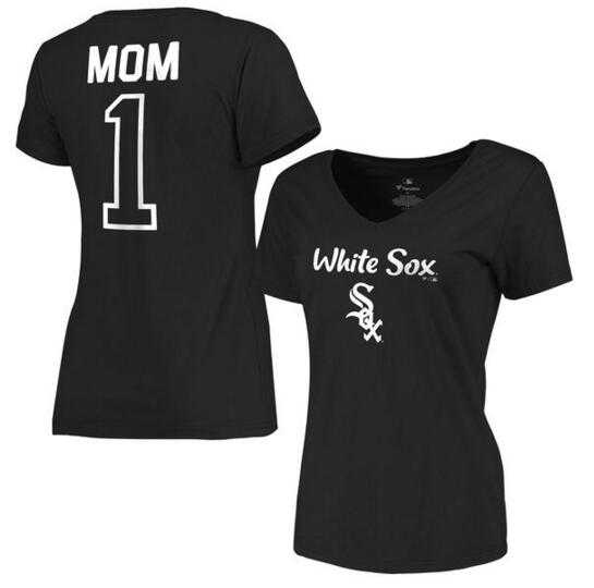 Women's Chicago White Sox 2017 Mother's Day #1 Mom V-Neck T-Shirt - Black FengYun,We sell and wholesale Women's Chicago White Sox 2017 Mother's Day #1 Mom V-Neck T-Shirt - Black FengYun on line form chian!