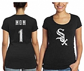 Women's Chicago White Sox Majestic Threads Mother's Day #1 Mom T-Shirt - Black FengYun,baseball caps,new era cap wholesale,wholesale hats
