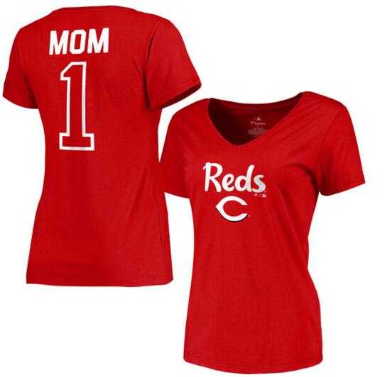 Women's Cincinnati Reds 2017 Mother's Day #1 Mom V-Neck T-Shirt - Red FengYun,We sell and wholesale Women's Cincinnati Reds 2017 Mother's Day #1 Mom V-Neck T-Shirt - Red FengYun on line form chian!