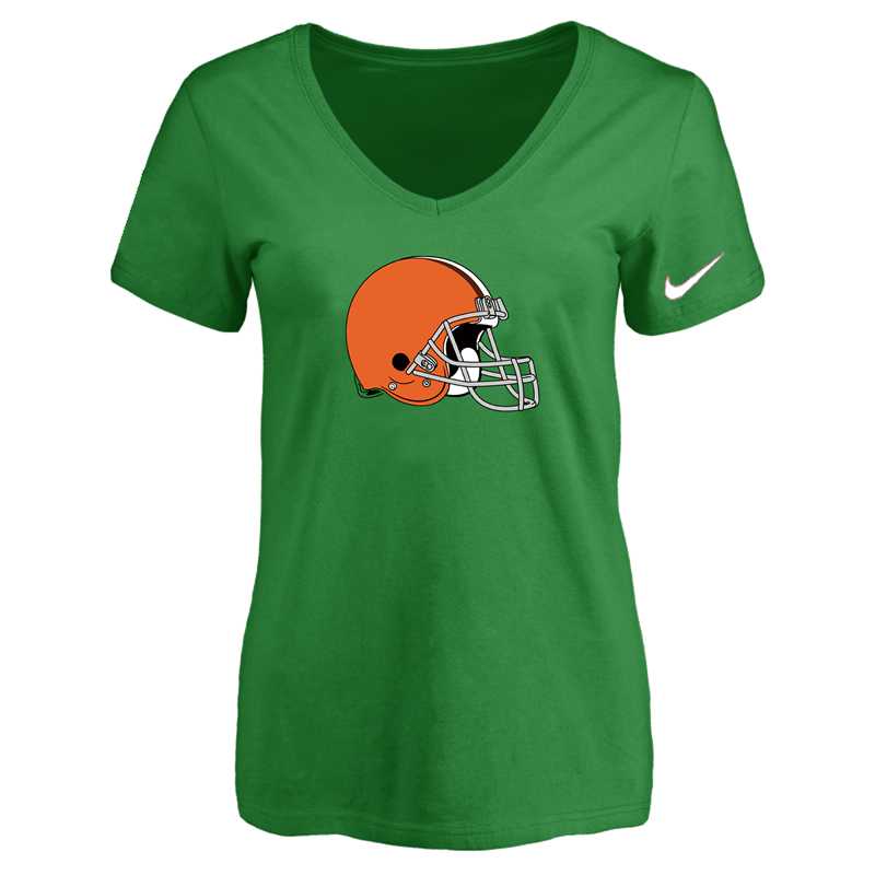 Women's Cleveland Browns D.Green Logo V neck T-Shirt FengYun,We sell and wholesale Women's Cleveland Browns D.Green Logo V neck T-Shirt FengYun on line form chian!