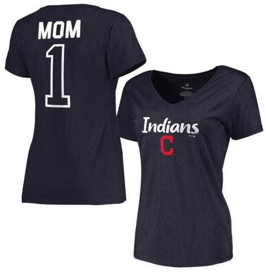 Women's Cleveland Indians 2017 Mother's Day #1 Mom V-Neck T-Shirt - Navy FengYun,We sell and wholesale Women's Cleveland Indians 2017 Mother's Day #1 Mom V-Neck T-Shirt - Navy FengYun on line form chian!