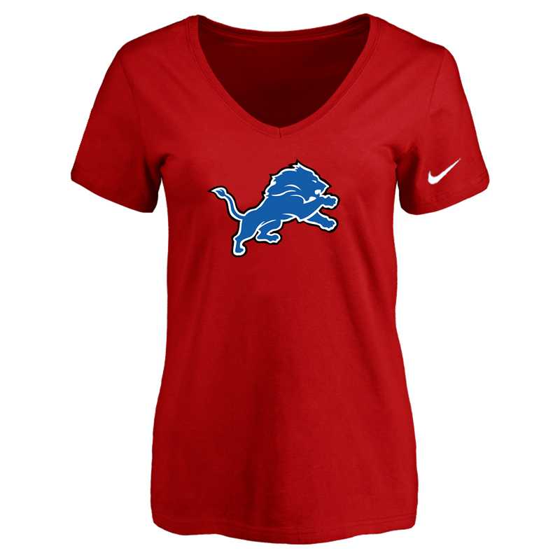 Women's Detroit Lions Red Logo V neck T-Shirt FengYun,We sell and wholesale Women's Detroit Lions Red Logo V neck T-Shirt FengYun on line form chian!
