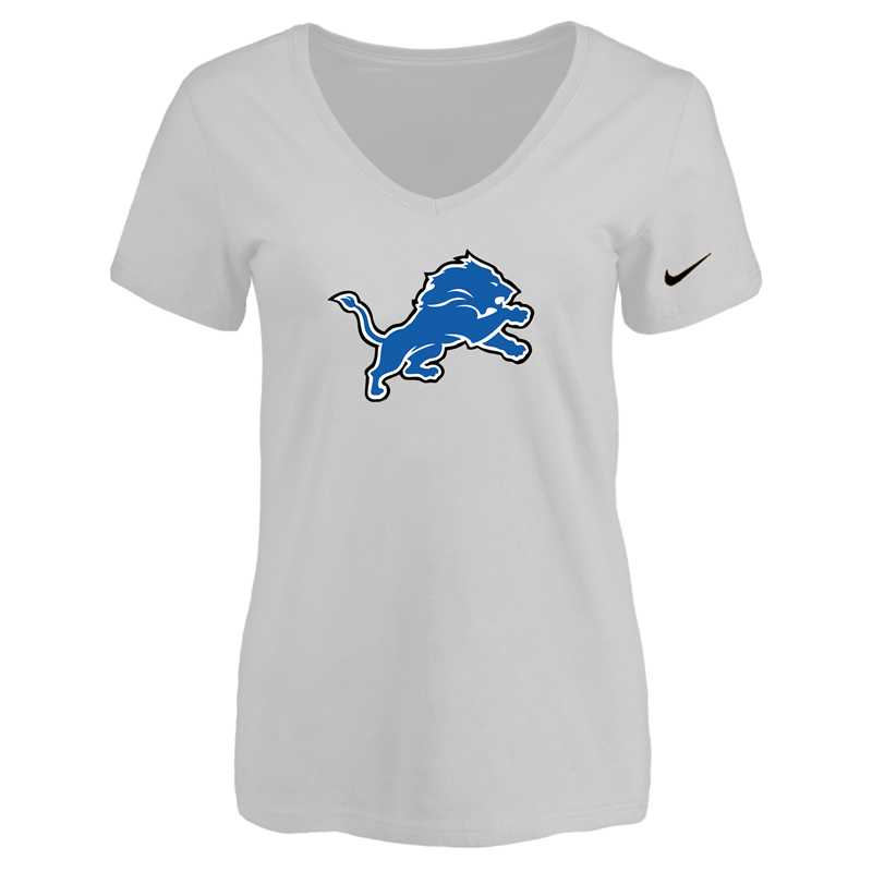 Women's Detroit Lions White Logo V neck T-Shirt FengYun,We sell and wholesale Women's Detroit Lions White Logo V neck T-Shirt FengYun on line form chian!