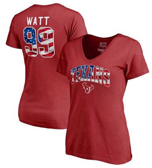 Women's Houston Texans #99 J.J. Watt NFL Pro Line by Fanatics Branded Banner Wave Name & Number T Shirt Red FengYun,We sell and wholesale Women's Houston Texans #99 J.J. Watt NFL Pro Line by Fanatics Branded Banner Wave Name & Number T Shirt Red FengYun on line form chian!