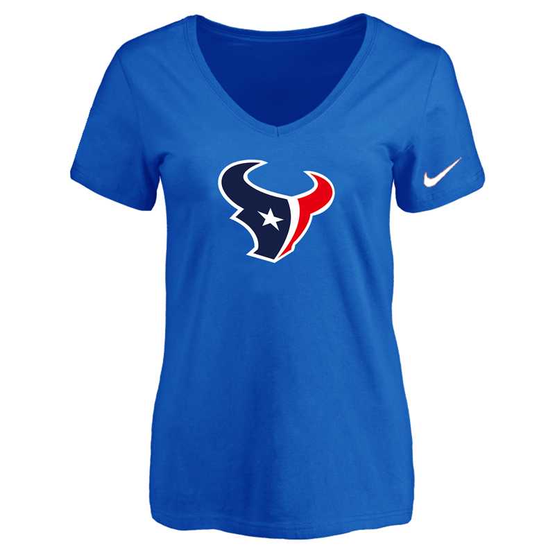 Women's Houston Texans Blue Logo V neck T-Shirt FengYun,We sell and wholesale Women's Houston Texans Blue Logo V neck T-Shirt FengYun on line form chian!