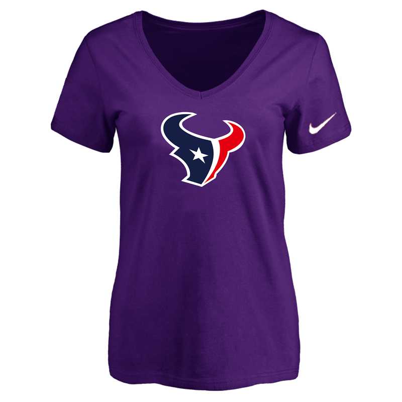 Women's Houston Texans Purple Logo V neck T-Shirt FengYun,We sell and wholesale Women's Houston Texans Purple Logo V neck T-Shirt FengYun on line form chian!