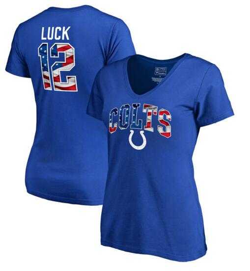 Women's Indianapolis Colts 12 Andrew Luck NFL Pro Line by Fanatics Branded Banner Wave Name & Number T Shirt Royal FengYun,We sell and wholesale Women's Indianapolis Colts 12 Andrew Luck NFL Pro Line by Fanatics Branded Banner Wave Name & Number T Shirt Royal FengYun on line form chian!