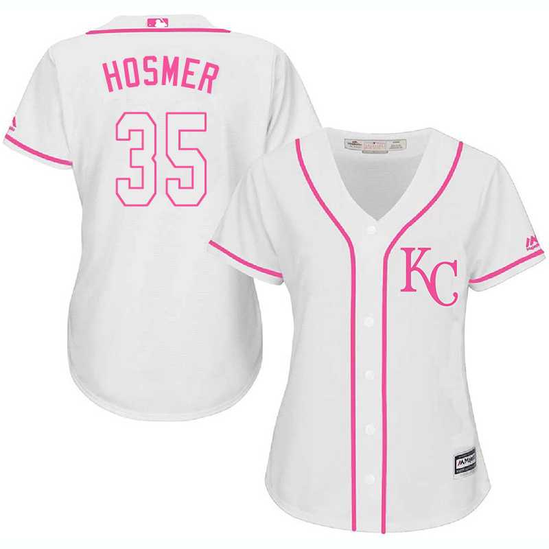 Women's Kansas City Royals #35 Eric Hosmer White Pink New Cool Base Jersey,We sell and wholesale Women's Kansas City Royals #35 Eric Hosmer White Pink New Cool Base Jersey on line form chian!