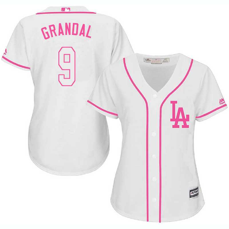 Women's Los Angeles Dodgers #9 Yasmani Grandal White Pink New Cool Base Jersey,We sell and wholesale Women's Los Angeles Dodgers #9 Yasmani Grandal White Pink New Cool Base Jersey on line form chian!