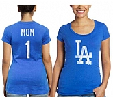 Women's Los Angeles Dodgers Majestic Threads Mother's Day #1 Mom T-Shirt - Royal Blue FengYun,baseball caps,new era cap wholesale,wholesale hats