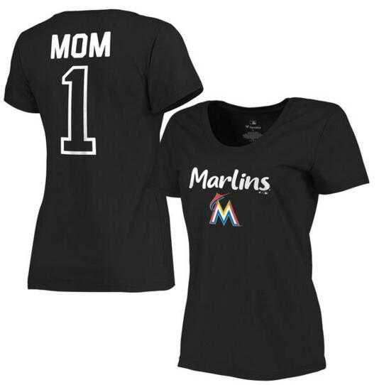 Women's Miami Marlins 2017 Mother's Day #1 Mom Plus Size T-Shirt - Black FengYun,We sell and wholesale Women's Miami Marlins 2017 Mother's Day #1 Mom Plus Size T-Shirt - Black FengYun on line form chian!