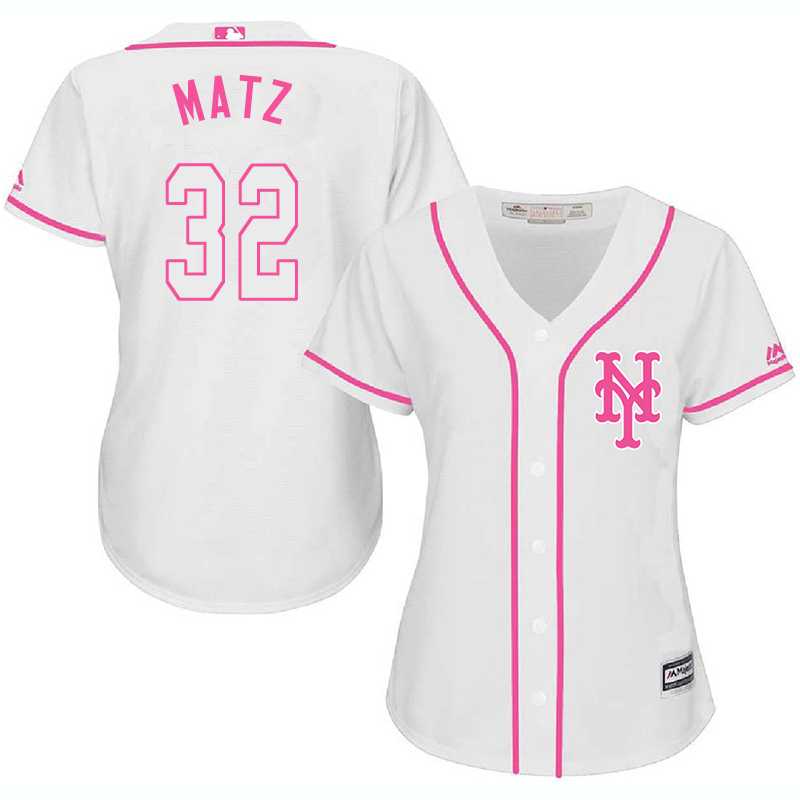 Women's New York Mets #32 Steven Matz White Pink New Cool Base Jersey,We sell and wholesale Women's New York Mets #32 Steven Matz White Pink New Cool Base Jersey on line form chian!