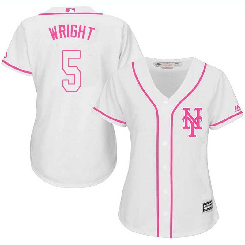 Women's New York Mets #5 David Wright White Pink New Cool Base Jersey,We sell and wholesale Women's New York Mets #5 David Wright White Pink New Cool Base Jersey on line form chian!