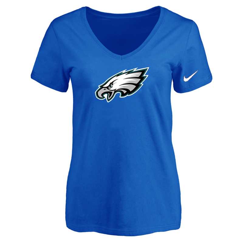 Women's Philadelphia Eagles Blue Logo V neck T-Shirt FengYun,We sell and wholesale Women's Philadelphia Eagles Blue Logo V neck T-Shirt FengYun on line form chian!