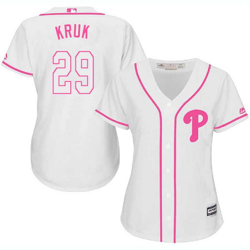 Women's Philadelphia Phillies #29 John Kruk White Pink New Cool Base Jersey,We sell and wholesale Women's Philadelphia Phillies #29 John Kruk White Pink New Cool Base Jersey on line form chian!