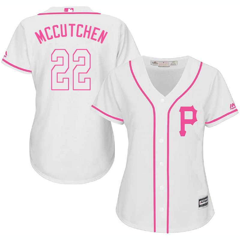 Women's Pittsburgh Pirates #22 Andrew McCutchen White Pink New Cool Base Jersey,We sell and wholesale Women's Pittsburgh Pirates #22 Andrew McCutchen White Pink New Cool Base Jersey on line form chian!