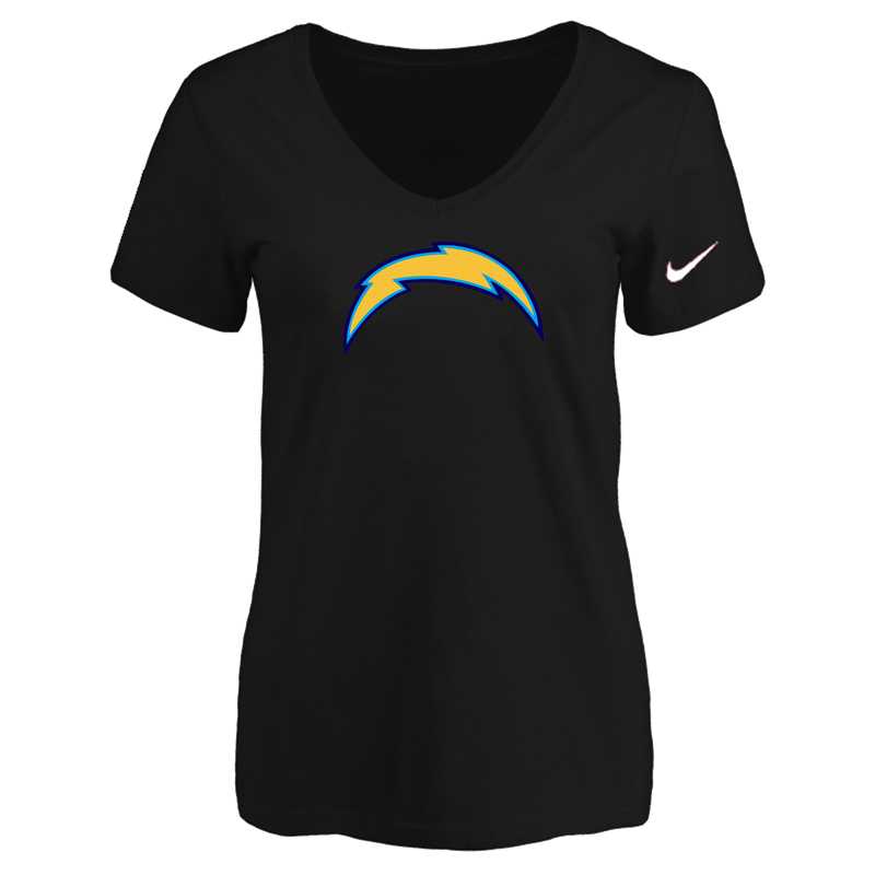Women's San Diego Chargers Black Logo V neck T-Shirt FengYun,We sell and wholesale Women's San Diego Chargers Black Logo V neck T-Shirt FengYun on line form chian!
