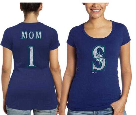Women's Seattle Mariners Majestic Threads Mother's Day #1 Mom T-Shirt - Navy Blue FengYun,We sell and wholesale Women's Seattle Mariners Majestic Threads Mother's Day #1 Mom T-Shirt - Navy Blue FengYun on line form chian!