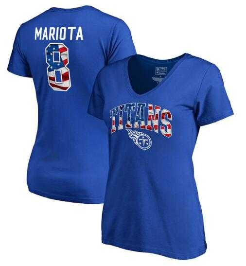 Women's Tennessee Titans #8 Marcus Mariota NFL Pro Line by Fanatics Branded Banner Wave Name & Number T Shirt Royal FengYun,We sell and wholesale Women's Tennessee Titans #8 Marcus Mariota NFL Pro Line by Fanatics Branded Banner Wave Name & Number T Shirt Royal FengYun on line form chian!