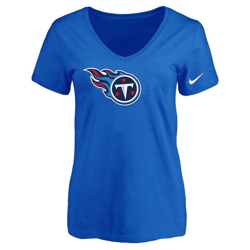 Women's Tennessee Titans Blue Logo V neck T-Shirt FengYun,We sell and wholesale Women's Tennessee Titans Blue Logo V neck T-Shirt FengYun on line form chian!