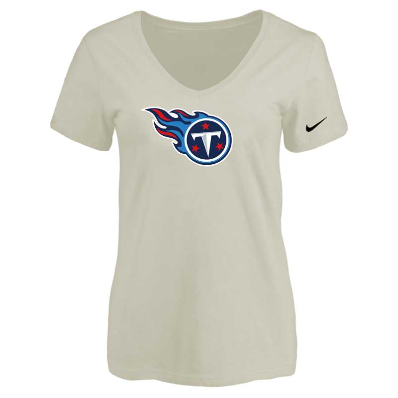 Women's Tennessee Titans Cream Logo V neck T-Shirt FengYun,We sell and wholesale Women's Tennessee Titans Cream Logo V neck T-Shirt FengYun on line form chian!