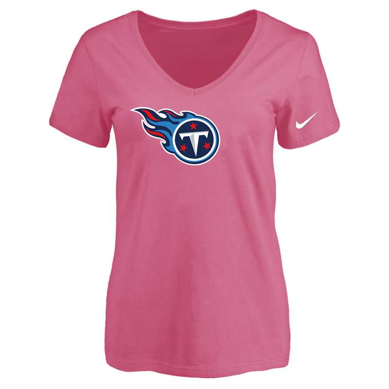 Women's Tennessee Titans Pink Logo V neck T-Shirt FengYun,We sell and wholesale Women's Tennessee Titans Pink Logo V neck T-Shirt FengYun on line form chian!