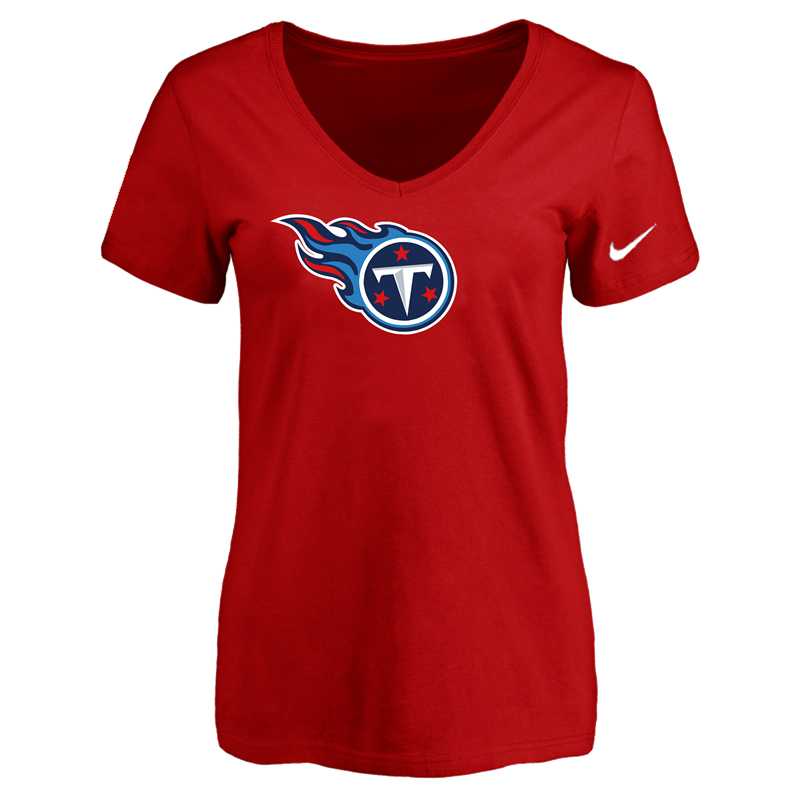 Women's Tennessee Titans Red Logo V neck T-Shirt FengYun,We sell and wholesale Women's Tennessee Titans Red Logo V neck T-Shirt FengYun on line form chian!