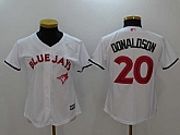 Women's Toronto Blue Jays #20 Josh Donaldson White Mother's Day Cool Base Stitched Jerseys